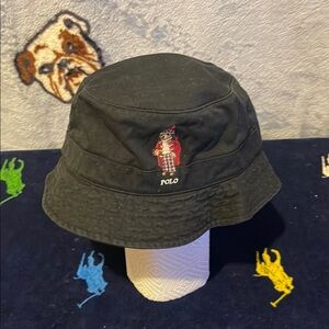 Polo Black Bucket Hat with Bear Logo